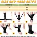 Tarpop 1 Pair Ankle Brace for Kids Compression Ankle Sleeves Adjustable Foot Support Brace Elastic Guard for Children Boys Girls Sports Running Jogging Dance Fitness Gymnastics(Black,Small)