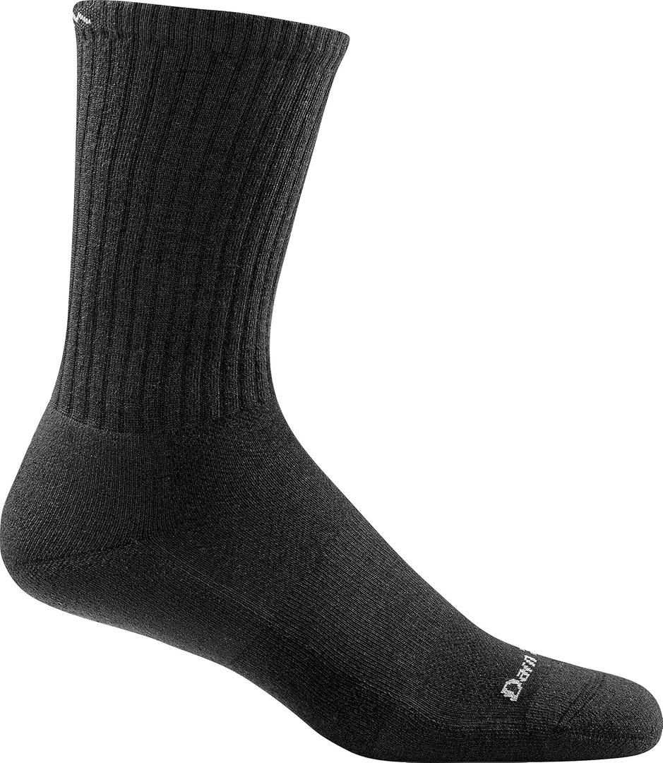 Darn Tough 1680 Men's Merino Wool Standard Issue Crew Height Light Socks (Large, Black)
