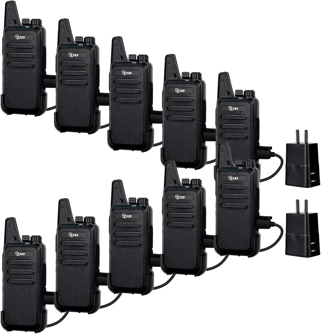 TIDRADIO TD-M8s Radios Walkie Talkies, Portable FRS Two-Way Radios Rechargeable, Rugged 2 Way Radios, VOX Hands Free, Long Range Walkie Talkies for Adults, Suitable for School Retail Church Restaurant