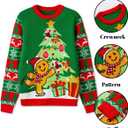 LANPULUX Ugly Christmas Sweaters for Women Pullover Christmas Sweater Funny Novelty Sweater Tops Knitted Party Jumper (Green)