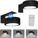 2-Pack Picture Light for Paintings Battery Operated Art Light with Remotes,3 Lighting Display Light,Magnetic Dimmable and Timer Wall Light for Picture Artworking Frame Portrait,LED Puck Lights-Black