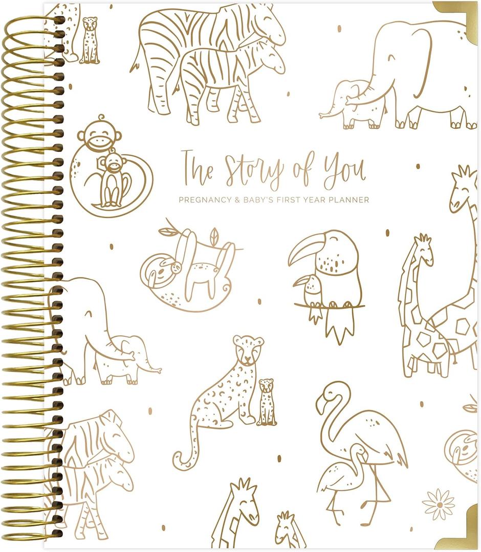 bloom daily planners New Pregnancy and Baby's First Year Calendar Planner & Keepsake Journal with Stickers - Hardcover Scrapbook Memory Book Organizer - (Undated) 8 x 10" - The Story of You