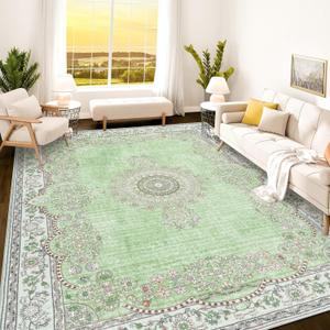 Istana 9x12 Area Rug - Green 9 x 12 Area Rugs for Living Room - Foldable 9x12 Rugs for Bedroom/ Living Room Rug - Stain Resistant Washable Rugs - Eco-Friendly Area Rugs