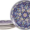 Bico Mandala Kaleidoscope Salad Plates Set of 4, 8.75 Inch Ceramic Dessert Plates for Salad, Appetizer, Side Dishes, Microwave and Dishwasher Safe, Gift for Housewarming and Thanksgiving