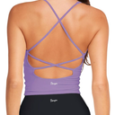 Danysu Sculpt Workout Tank Tops Women Backless Longline Sports Bras Strappy Padded Yoga Top S