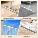 Silicone Squeegee for Floor, 180 Rotating Squeegee Broom, Floor Squeegee with a Long Handle, Squeegee for Water and Pet Hair Removal on Bathroom Floors, Tile, Glass, Indoor Window Cleaning Tool