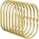 Bathway Shower Curtain Rings Gold Shower Curtain Hooks Anti-Drop Shower Rings for Curtain, Metal Shower Curtain Rings Rust Proof, Shower Hooks for Shower Curtain Rod, 12 Pcs Gold Curtain Rings