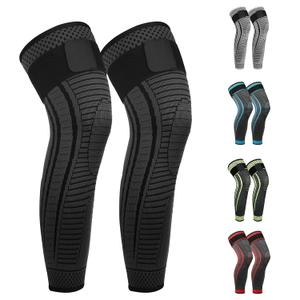 Full Leg Compression Sleeves 2 Pack anti Slip Ventilation Long Knee Support with Wraps for Men and Women, Suite for ACL, PCL, Meniscus Tear, Arthritis, Tendinitis (Black, XX-Large)
