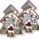 Christmas Tree Melamine Tray - Santa & Snowman Pattern | Ideal for Holiday Treats, Candy, and Feasts | Festive Tableware for Christmas Parties (2 Pcs)