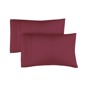 Queen Pillow Cases Set of 2 - Ultra Soft Hotel Quality Pillowcase Covers - Comfy, Cozy & Wrinkle Free - Shrinkage, Stain & Fade Resistant - Machine Washable Pillow Protectors - 2 Piece Set - Burgundy