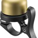 ROCKBROS Bike Bell for Apple AirTag Hidden Bike Mount Bike AirTag Holder GPS Tracker Bike Bell Anti-Theft for Adults Suitable for 0.87''/22.2, 1''/25.4, 1.25''/31.8mm Diameter Handlebar (Brass)