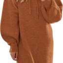 PRETTYGARDEN Womens Fall Sweater Dress Casual Long Sleeve Chunky Knit Pullover Oversized Hoodie Tunic Sweaters Winter Clothes (X-Small, Caramel)
