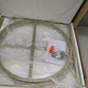 IBUYKE Narrow End Table with 3 Storage Shelves, Industrial Sofa Side Table, Double Round Metal Frames, Slim Nightstand and Bedside Table for Bedroom, Living Room, White with Gold UTMJ418G