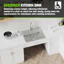 Stainless Steel Kitchen Sink, 25x22x6 Inch Low Height Design Single Bowl Drop In Topmount Kitchen Sink Come With Accessories Ensure Individuals With Limited Mobility Easily Accessing And Using