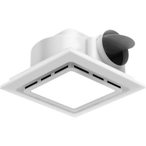 Bathroom Exhaust Fan with Light 130 CFM, Quiet 1.0 Sone, Cutout 9.8"x9.8", 12In Grille, 4In Duct, 6500K 1200Lm LED Light Bath Ceiling Vent Fan Combo for Bathroom Toilet Moisture & Odor Removal