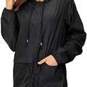 Zando Lightweight Rain Jacket Women Waterproof - Raincoat for Women Packable Rain coat Hooded Windbreaker for Travel Outdoor, 2XL