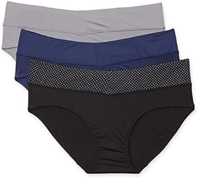 Warner's Women's Blissful Benefits Dig-Free Comfort Waist with Lace Cotton Hipster 3-Pack, XL