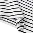 SweatyRocks Women's Heart Striped T Shirt Short Sleeve Shirt Crew Neck Casual Tee Top (White, XS)