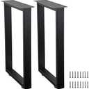 ALLCOS 24 Inch Metal Coffee Table Legs Desk Legs for Furniture, Nightstand, End Table, Side Table, Desk, Black, Set of 2