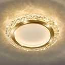 Gold LED Ceiling Light 15 Inch Modern Round Flush Mount Ceiling Light Fixture 60W 3000K-6000K Super Bright Circle Ceiling Lamp for Hallway Bathroom Bedroom Entryway Kitchen