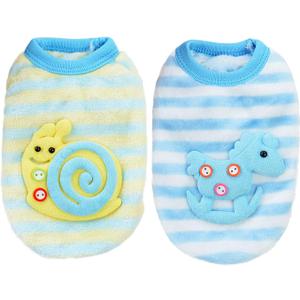 2 Pieces 0.8-1.5lb Teacup Dog Clothes Dog Sweaters for Small Dogs Girl Winter Fleece Doggie Clothes Cute Warm Puppy Sweater Size Chihuahua Pet Outfit Blue (XXX-Small)