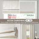 Madison Park Galen Cordless Roman Shade, 33"W x 64"H, Sheen Ivory Room Darkening, Thermal Insulated, Energy Efficient Window Blind with Subtle Sheen Basketweave Fabric for Privacy