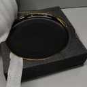 Dinner Plates, Set of 6, 10 inch, Black Porcelain with Gold Trim, Black Plates, Gold Ceramic Plates, Ideal for Desserts and Appetizers.