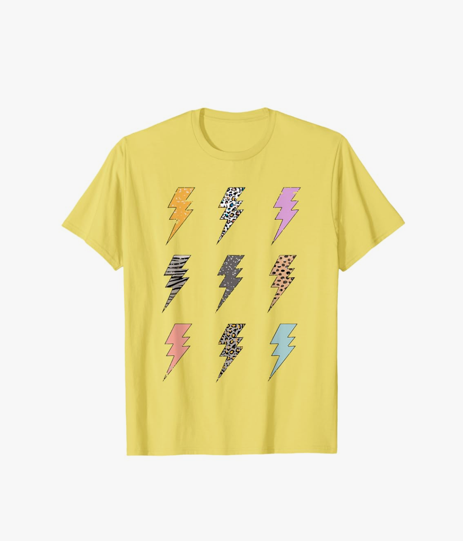 Lightning Bolt Leopard Zebra Cheetah Shirt, Lightning Bolt T-Shirt (Small)