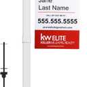Vinyl PVC Real Estate Sign Post 6' Tall (4"x 4"x 72"), Realtor Yard Sign Post with Flat Cap for Open House and Home for Sale, 36" Arm Holds Up to 24" Sign, White (No Sign)