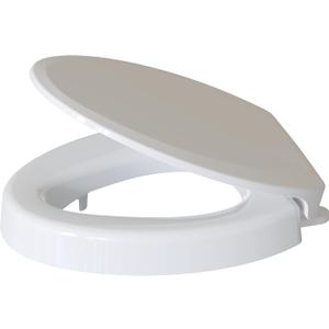 CYRRET 3 Inch Elevated Toilet Seat Riser, Raised Toilet Seat Enlongated Bowl (18.5") for Elderly and Seniors, Durable Plastic, Slow Close, Safety Bathroom Assist Device, Easy Installation, White