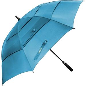 LANBRELLA Golf Umbrella Windproof Stick Umbrella Triple-layer Inter-vented Canopy Vented Auto Open 62 Inch