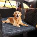 CLKHOWL Dog Car Seat Cover for Back Seat, Dog Bed for Car, Non-Slip Travel Pet Mat, Fit for Backseat Extenders and Seat Protectors (Dark Grey, 25.6x54 inch)