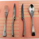 6-Piece Flatware Set,Extra Thick Heavy Duty - 18/10 Stainless Steel Cutlery Sets,High Matte Finish Black Flatware Sets Service for 1,Multipurpose Use for Home,Kitchen,Tableware Utensil Sets