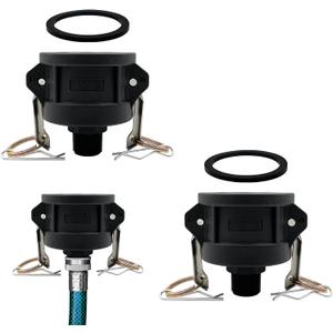 BITOTU 2pcs Fittings Adapter for IBC Tote Tank 275 330 Gallon Garden Hose Camlock 2 inch to 3/ 4 inch