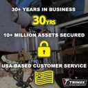 Trimax  T5Black  5/8" Receiver Lock  3.5" Span, Fits Class V Hitches, Machine-Forged Chrome Steel, Black Epoxy Coating, Anti-Theft Keyed Lock