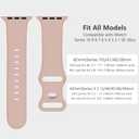 Sport Band Compatible with Apple Watch Band 44mm 45mm 46mm 40mm 42mm 38mm 41mm 49mm, Soft Silicone Waterproof Replacement Strap for iWatch Watch Series 11 10 9 8 7 6 5 4 3 2 1 SE Ultra Women Men (Sand Pink)