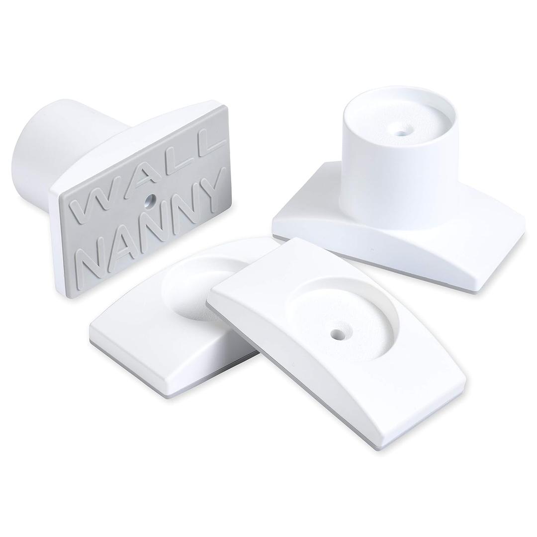 Wall Nanny Extender - 2.5 Inch Baby Gate Extension Kit (Made in USA) Extends Pressure Mounted Gates + Protects Walls + Stabilizes Gate - for Child, Pet & Dog Gates, Works on Stairs, Protector (4 Pack) (White)