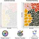 4 Pack Framed Paint by Numbers Kit for Adults Beginner with Wooden Easel, Easy Flowers Paint by Number Kits with Frame, DIY Acrylic Flower Painting by Numbers for Home Wall Decor Gift 8x12 inch