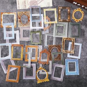 Guduling 180 Pcs Scrapbook Frames for Junk Journal,Frame Stickers for Scrapbooking,Pasteable Vintage Scrapbook Photo Frames Stickers,Scrapbooks Decoratives for DIY Journal Crafts Album