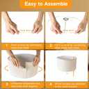 OUTON Beige Large Drum Lamp Shades for Floor Lamps, 17.5" Top x 17.5" Bottom x 10" High, Easy to Assemble, Replacement Linen Lampshades for Table Lamps & Bedside Lamps (1.65" Spider)