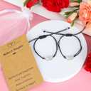 2 x EOBOH Mother’s Day Gift Bracelets, Mother’s Day Bracelets Adjustable Hearts Mother Daughter with Card, Love Mothers Day Gifts for Grandma Daughter Accessories