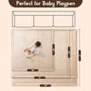 Baby Play Mat for Floor, 1.3 Inch Thick Memory Foam Tummy Time Mat with Non Slip Backing, Soft Coral Velvet 71X79 Inch Playpen Mat Crawling Tatami for Infants Toddlers Kids, Beige