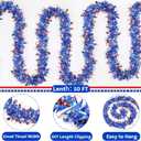 50FT Red White and Blue Garland,4th of July Patriotic Garland for Indoor Outdoor Party Celebration Holiday Independence Day Memorial Day 4th of July Red White and Blue Decorations