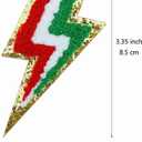 5 x FAZHBARY 12 PCS Lightning Iron On Patch Gold Edges Chenille Bolt Patches Lightning Bolt Applique for DIY Clothes Decor
