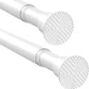 2Pack White Tension Curtain Rods 31 to 62 Inch Small Curtain Rods No Drilling Short Tension Rod Adjustable Spring Curtain Rod for Windows Door Closet Pressure Rod
