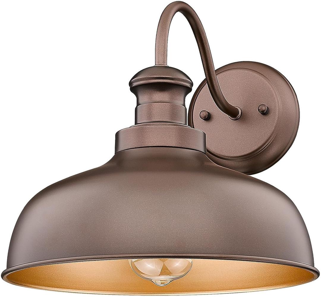 Outdoor Barn Light,11.5 Inch Outdoor Wall Sconce, Farmhouse Rustic Exterior Wall Mount Lights,Vintage Outside Lighting Fixture, Industrial Garage Light, Fit with E26 Socket(Oil-rubbed Bronze,1Pack)