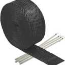 Stark Thermal Wrap 1" Wide x 50' Long - Fiberglass Heat Shield Exhaust Manifold/Header Wrap - Black