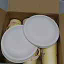 Zopeal 100 Pcs Disposable Tea Party Decorations 9 oz Floral Paper Cup with Handle and Saucer Set for Mother Day Wedding Birthday Spring Princess Blossom Party Baby Shower Supplies(Light Yellow)