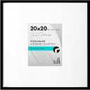 20x20 Picture Frame -20x20 Photo Without Mat - Streamline Collection - Thin Border Square Frames for Wall Display - Black