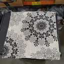 CaliTime Throw Pillow Cases Pack of 2 Cozy Fleece Asymmetrical Mandala Floral Compass Medallion Decorative Cushion Covers for Couch Bed Sofa Farmhouse Decoration 19 X 19 Inches Black Gray